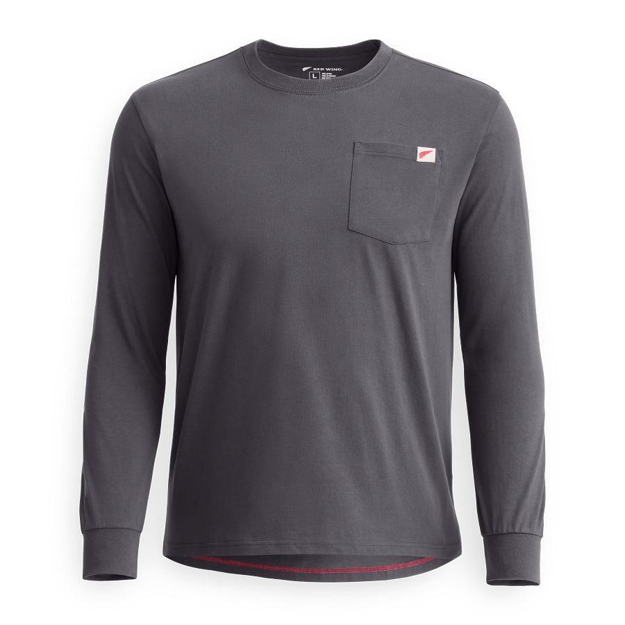Long Sleeve Pocket T-Shirt with Sleeve Print